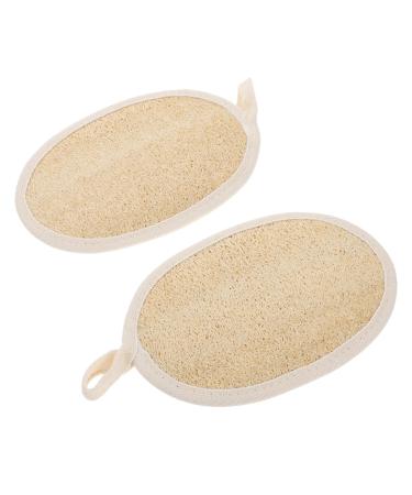 Healifty 2pcs Loofah Bath Ball Back Loofah Wipe Loofah Back Scrubber Shower Wash Body Wash Cloths Towel Exfoliating Scrub Cloth Loofah Scrub Sponge Pouf Back Wash Manual Cotton Back Brush Beige