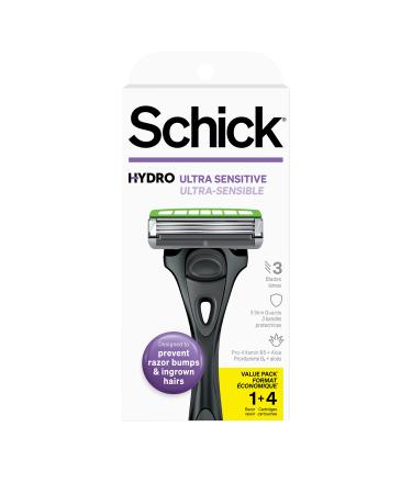 Schick Hydro Slim Head Sensitive Razor for Men   Razor for Men Sensitive Skin  Thin Razor with 4 Razor Blades