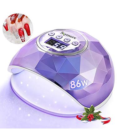 Skymore 86W LED Nail Lamp, Professional Nail Dryer with 4 Timer Setting, Portable Curing Lamp for Gel Nail Polish, Automatic Sensor & LCD Display, Manicure Pedicure Tools for Home Salon Purple