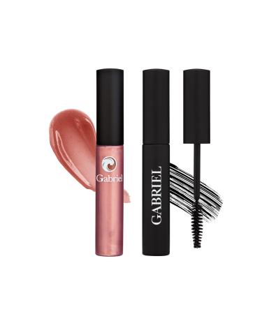 Gabriel Cosmetics Lip Gloss  Natural Lipgloss  Paraben Free  Vegan  Gluten-free Cruelty-free  Non GMO  High performance and long lasting  Infused with Jojoba Seed Oil and Aloe  .27 fl oz. (Nectar Gloss / Black Mascara) - Buy Online on GoSupps.com