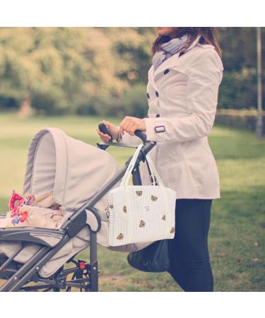 Multifunctional Moxeupon Embroidery Baby Wrap Pocket | Large Capacity Cotton Travel Diaper Bag for Strollers - Buy Online on GoSupps.com