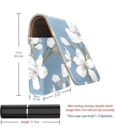Buy Leather Lipstick Case with Mirror | Mini Lip Gloss Organizer | Bee & Spring Blossom Design - International Shipping Available - Buy Online on GoSupps.com