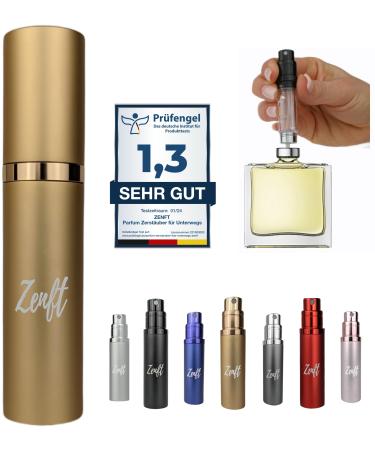 ZENFT Perfume Atomiser Fragrance Made Easy When Travelling Perfume Atomiser with Innovative Design and Easy Filling Your Ideal Companion for Fresh Fragrance Anywhere (Gold)