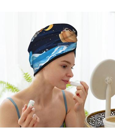 Ultra Plush Microfiber Hair Towel Wrap - Ultra Absorbent Turban for Curly Long & Thick Hair | Noah's Ark Ocean Scene - Buy Online on GoSupps.com