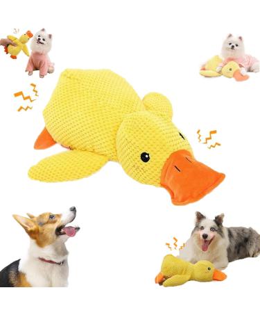 Noovelo Calming Duck Toy 2024 New Calming Duck Dog Toy Calming Duck for Dogs Dogs Emotional Support Duck Cute Quacking Stuffed Duck Dog Toy. (S-Yellow)