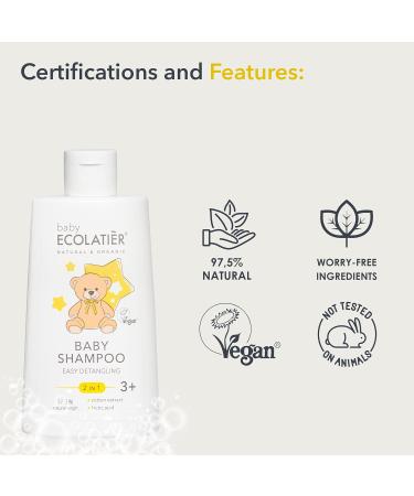 Kids 2-in-1 Shampoo & Body Wash - Tear-Free Gentle Vegan & Hypoallergenic - 97.5% Natural Easy Detangling (8.5 Fl Oz - Buy Online on GoSupps.com