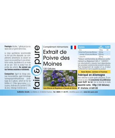 Fair & Pure - Chasthouse - Monks pepper extract + zinc - 120 capsules - Buy Online on GoSupps.com