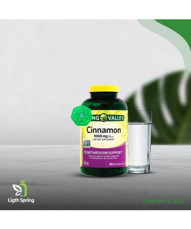 Cinnamon 1000mg Dietary Supplement Capsules 400 Count with Bundle Exclusive Better Ligth&Spring Guide - Buy Online on GoSupps.com