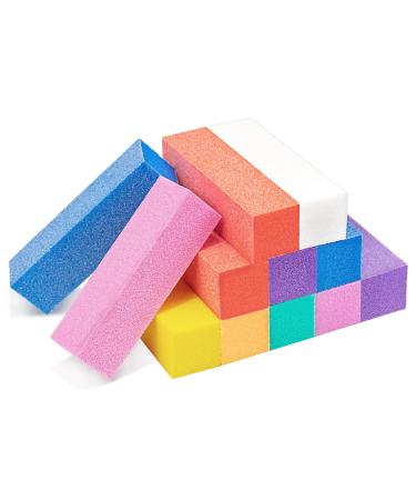 Jiasheng 12 PCS Nail Buffer Block 120 Grit Nail Sanding Blocks for Natural Acrylic Nails Nail Buffer Sanding Block Manicure Pedicure Tools for Gel Nails Salon Home Use