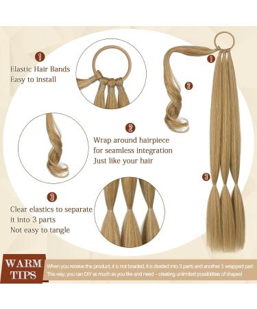 Sofeiyan Long Braid Ponytail Extension with Hair Tie Straight Sleek Wrap Around Hair Extensions Braid Pony Tail Fluffy Natural Soft Synthetic Hairpieces for Women Daily Wear 30 inch 30 Inch (Pack of 1) Blonde with Pale Gold Highlights - Buy Online on GoSupps.com