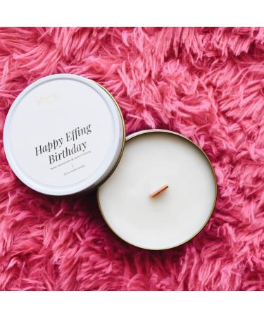Travel Candle - 3.5 oz Vanilla Cake & Lemon Frosting | Happy Effing Birthday | International Shipping Available - Buy Online on GoSupps.com