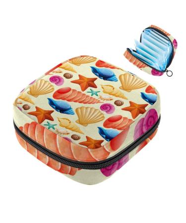 Portable women's binding bags menstrual cup pocket female menstrual pads bags for teenage girls tampons first period mussels naval esters mussels colorful multicolored 07