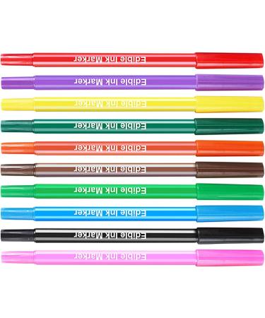 Edible Food Colour Pens 10 Colours Double Sided Food Grade Food Coloring Markers Icing Pens with Fine & Thick Tip Cookies Baking Marker Gourmet Writers for Cake Decorating Frosting - Buy Online on GoSupps.com