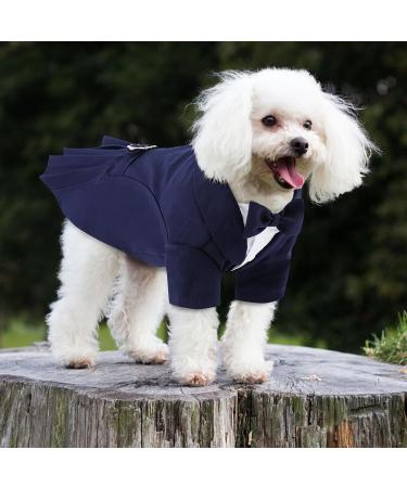 Cit toile Dog Wedding Suit Set | Tuxedo Shirt for Dogs & Cats - Perfect for Weddings Birthdays & Halloween | Blue - Sizes M & M - Buy Online on GoSupps.com
