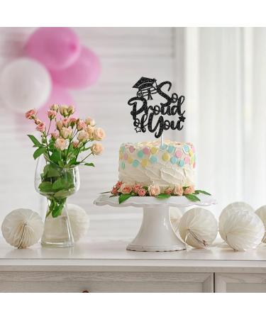 Tenhaisi Black Glitter So Proud of You Cake Topper 2024 Graduation Party Decoration Congrats 2024 Grad Sign Cake Decor High School/College Graduation Party Supplies - Buy Online on GoSupps.com