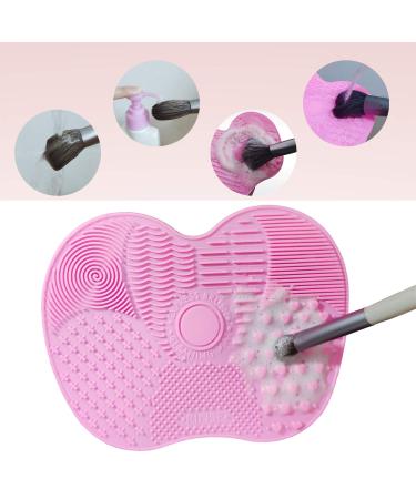 2-Pack Silicone Makeup Brush Cleaning Mat - Portable Scrubber & Wash Tool (Pink & Green) - Effective Brush Cleaner for All Brushes | International Shipping - Buy Online on GoSupps.com