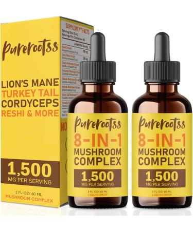 Mushroom Complex Liquid Drop 1500 MG (2 Fl Oz Pack 1) - Lion Mane Turkey Tail Cordyceps Chaga - Cognitive Health Memory Focus Energy & Immune Support - Sugar Free Non-GMO 2 Fl Oz (Pack of 1) - Buy Online on GoSupps.com