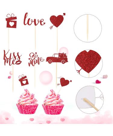60 Pieces Cupcake Toppers Graduation Valentine Theme Cake Toppers Picks for Graduation Valentine's Day Wedding Engagement Decorations Bridal Shower Birthday Party Supplies 6 Styles(Love Style) - Buy Online on GoSupps.com