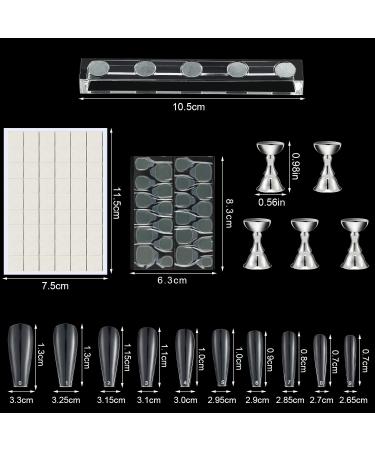 500 Pcs Clear Coffin Press On Nails with Display Stand & Adhesive Tabs - Acrylic Nail Kit with Salon Putty - Buy Online on GoSupps.com