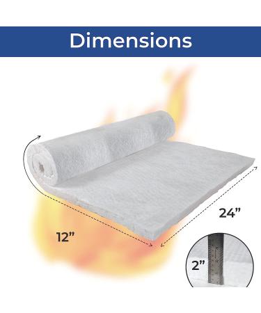 Simond Store Ceramic Fiber Blanket 8# Density - 2300F, 2 x 24 x 12 - High Temp Insulation for Forge, Furnace, Stove, Kiln, Oven & Dishwasher - Buy Online on GoSupps.com