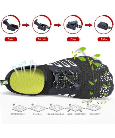 PENGCHENG Water Shoes Quick Dry Barefoot Athletic for Swim Diving Surf Yoga - Black - Buy Online on GoSupps.com