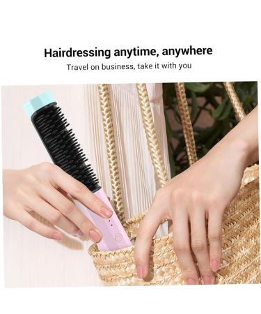 Portable Cordless Hair Straightener Brush - 3 Temp Settings 40 Min Battery Auto-Off & Anti-Scald for Women - Buy Online on GoSupps.com