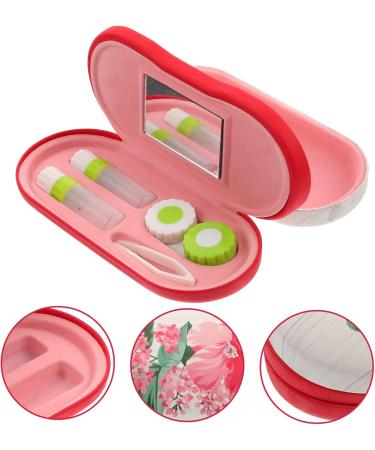 Gatuida Double-Layer Glasses Case - Pink Tinted Sunglasses & Contact Lens Storage Box | Travel-Friendly & Flocked Cloth Design - Buy Online on GoSupps.com