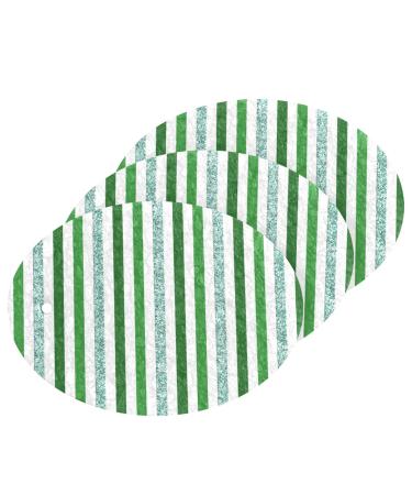 3-Pack Cleaning Kitchen Sponges Oval Green Stripes Kitchen Cellulose Dishwashing Wood Pulp Cotton