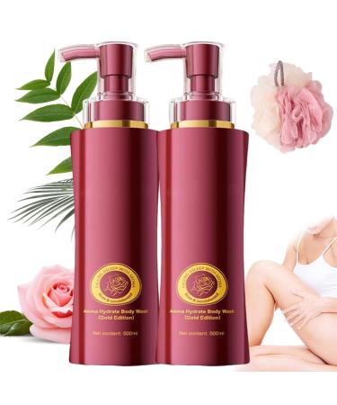 HOUXIANDOU Rose Scented Shower Gel 48 Hour Scent for All Skin Types 2 Flessen