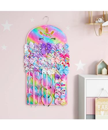 FIOBEE Bow Holder - Hair Accessories Organizer for Girls | Unicorn Theme Wall Hanging Decor - Buy Online on GoSupps.com