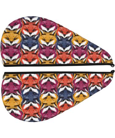 Hair Towel Wrap - Quick Drying Hair Turban with Button | Fox Face Design - Perfect for Fast Hair Drying - Buy Online on GoSupps.com