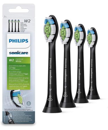 Philips Sonicare Optimal Whitening Black BrushSync Heads (Compatible with all Philips Sonicare Handles) 4 Pack Black 4 Count (Pack of 1)