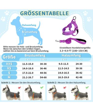 Eyein No-Pull Dog Harness with Leash | Soft Padded Reflective & Adjustable for All Breeds | XXS Purple - Buy Online on GoSupps.com