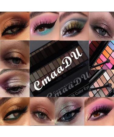MEIBANFA 28 Color Eye Shadow Palette - Matte Shiny Waterproof Makeup with Mirror Brush - Buy Online on GoSupps.com