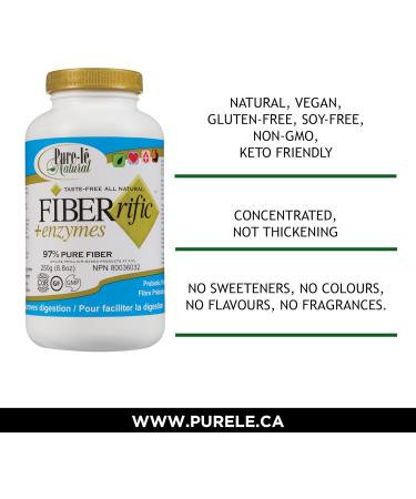 Fiberrific +Enzymes 250g (60 servings) Vegan Digestive Supplement - Mixes clear NO taste NO texture NEVER Thickens. - Buy Online on GoSupps.com