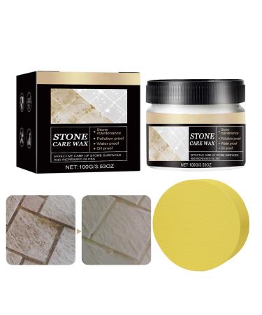 Marble Wax Polish | Stone Polish Protection Wax Multipurpose Floor Polish With Applicator Sponge Restore Soapstone Slate And Concrete Countertops