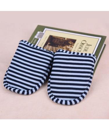Keenso Reisen Foldable Slippers - Soft Cotton Portable Reusable Indoor Travel Slippers for Men - Non-Slip Blue Stripes for Hotel Plane & Home Use - Buy Online on GoSupps.com
