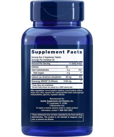Life Extension D-Ribose Vegetarian Tablets | 100 Count for Energy Support - Buy Online on GoSupps.com