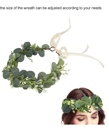 Floral Headpiece Floral Crown Eucalyptus Wreath Artificial Green Garland Headbands Eucalyptus Wreath for Seaside Vacation Photo Props - Buy Online on GoSupps.com