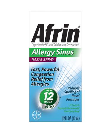Afrin Allergy Sinus Nasal Spray, Fast & Powerful Congestion Relief from Allergies,15 mL | Pack of 2