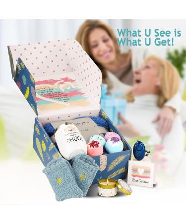 Spa Care Package for Women: Relaxing Gifts, Unique Birthday & Get Well Soon Gifts, Thinking of You Gift Basket - Blue - Buy Online on GoSupps.com