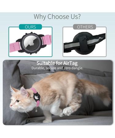 Apple AirTag Cat Neck Band - Light Tracker for Kittens & Puppies 7-9 inch (Rose) | Secure Your Pet! - Buy Online on GoSupps.com