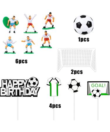 Soccer Cake Topper Decorations - 14 PCS Soccer Ball & Player Theme Party Supplies - Buy Online on GoSupps.com