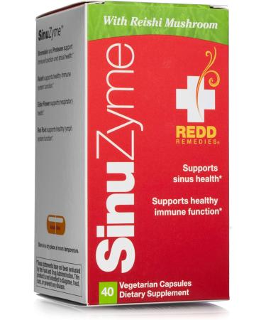Redd Remedies SinuZyme 40 Capsules - Sinus and Immune Support - Buy Online on GoSupps.com