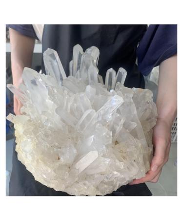 Crystal Rough Natural Rare White Quartz Crystal Cluster Specimen Decoration (Size : 600-700g)