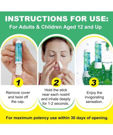 Ruduwu Nasal Stick 4 Pack Nose Inhaler Stick Nasal Inhaler Boost Energy Set Sinus & Congestion Relief Daily Relaxation Stress Relief Pure Natural Ingredients - Buy Online on GoSupps.com