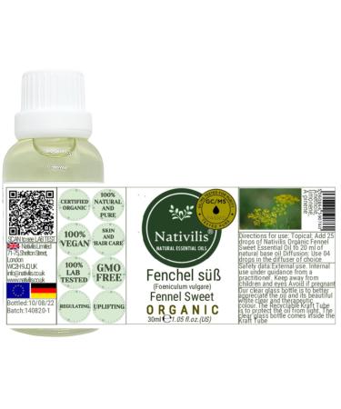 Buy Nativilis Bio-Etheric Oil - Sweet Fennel Foeniculum - Powerful Anti-Aging & Inflammation Relief - Natural Antioxidants & Menopause Support - Buy Online on GoSupps.com