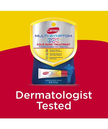 Carmex Multi-Symptom 3-in-1 Cold Sore Treatment - Pack of 2, 0.07 OZ Each - Buy Online on GoSupps.com