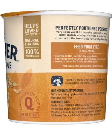 Quaker Oat So Simple Golden Syrup Porridge Pots 57 g (Pack of 24) - Buy Online on GoSupps.com