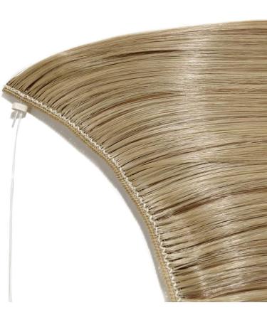 Hair Extensions no Clip Invisible Wire Adjustable Secret Rubber Band Hairpiece Real Natural Synthetic Fibre Hair 20 inch Straight Light Brown & Ash Blonde - Buy Online on GoSupps.com
